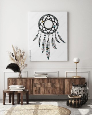 Obraz na płótnie Boho z ilustrowanym łapaczem snów
