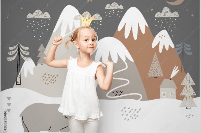 Fototapeta ze skandynawskim wzorem do pokoju dziecka