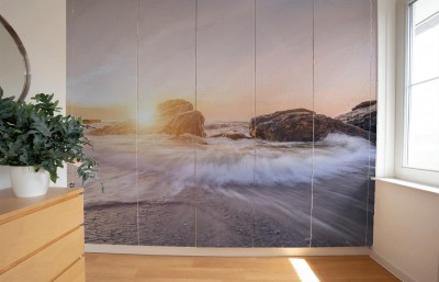 Naklejka na szafę Piękny świt na plaży