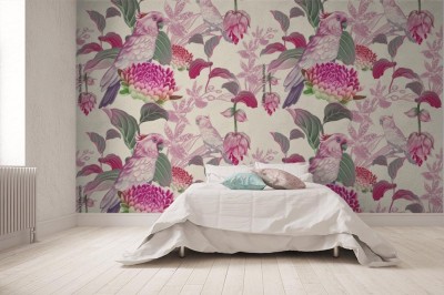 Tapeta tropikalna z papugą