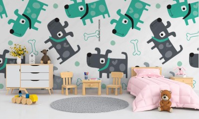 Fototapeta dla chłopca z psami