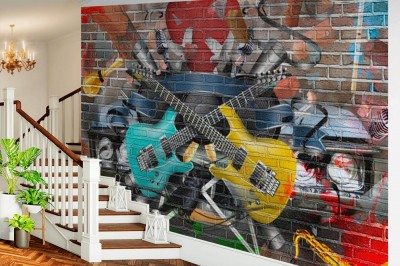 Fototapeta Kolorowy muzyczny kolaż