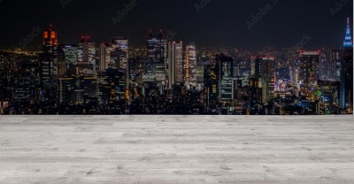 Fototapeta Nocny widok na miasto Tokio