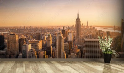 Fototapeta Panorama Nowego Jorku o wschodzie słońca