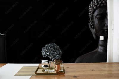 Fototapeta posąg Buddy na czarnym tle