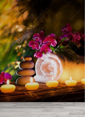 Fototapeta Spa w ogrodzie - kompozycja pionowa relaks