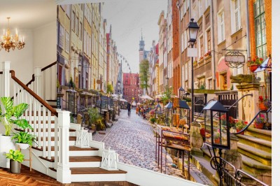 Fototapeta Gdańska uliczka 3D