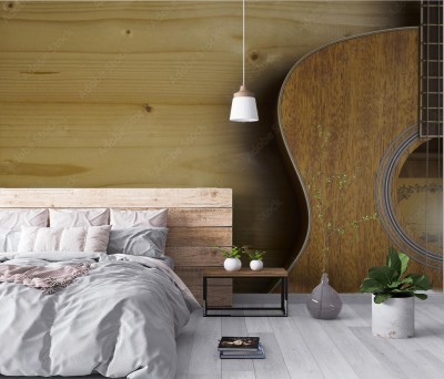 Fototapeta Gitara na drewnie