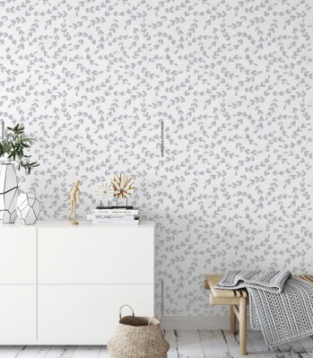 Tapeta w stylu minimalistycznym z roślinnym motywem