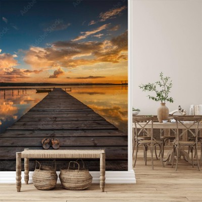 Fototapeta Mały pomost i łódź 