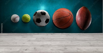 Fototapeta Piłki sportowe w linii