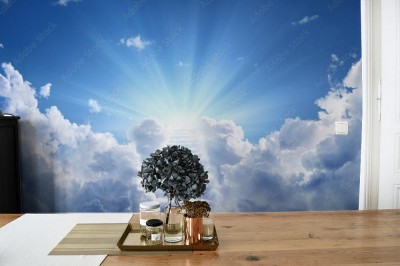 Fototapeta Schody prowadzące do nieba w kierunku światła