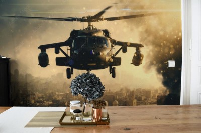 Fototapeta z wojskowym helikopterem