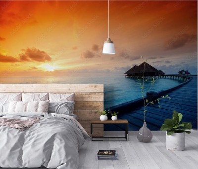 Fototapeta do sypialni - Wschód słońca na Malediwach