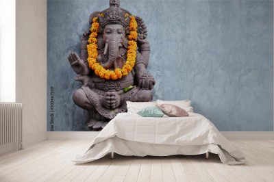Fototapeta Ganesha podczas medytacji jogi przed świątynią hinduską