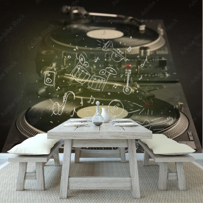 Fototapeta z muzycznym motywem w stylu vintage