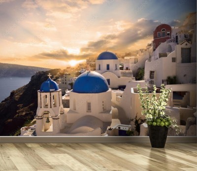 Fototapeta Zachód słońca nad Santorini