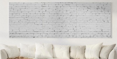 Obrazy do salonu Panorama ścienna z białych cegieł