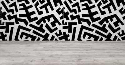 Tapeta z czarno białym wzorem
