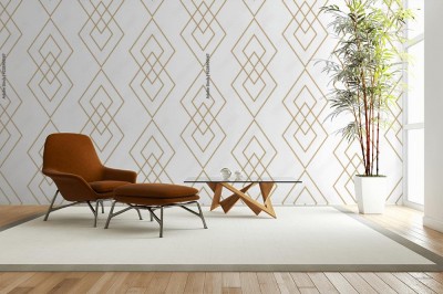 Tapeta ze złotym wzorem geometrycznym