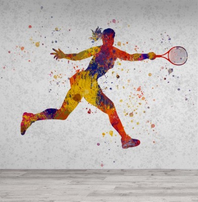 Fototapeta Kobieta odbijająca piłkę Bekhendem