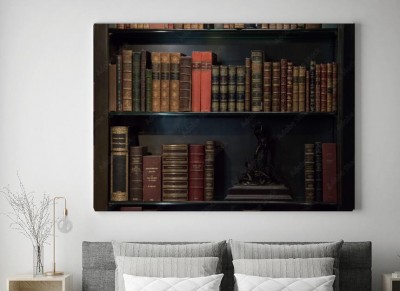 Obraz na płótnie Półka z antykami i rzadkimi książkami