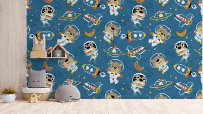 Fototapeta z kosmicznym misiem dla chłopca