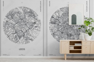 Fototapeta miejski plan ulic miasta Leeds i Manchester