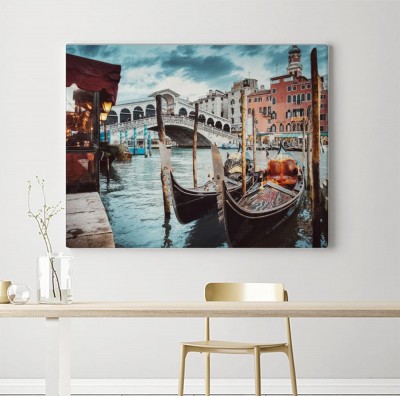Obraz na płótnie Klasyczny widok na most Rialto - Wenecja