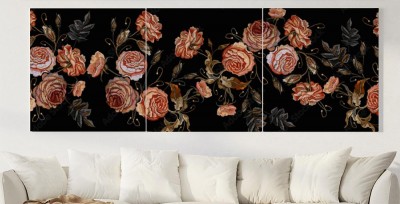 Obraz na płótnie w stylu vintage z modnym kwiatowym wzorem w stylu renesansowym