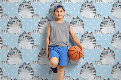 Fototapeta dla dzieci z wzorem puszystego kota