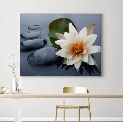 Obraz na płótnie Spa - martwa natura z lilii wodnej i kamienia zen