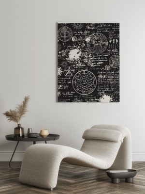 Obraz na płótnie Tekstura w stary manuskrypt z okultystycznymi tekstami i symbolami