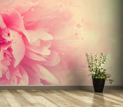 Fototapeta Abstrakcjonistyczna akwarela obrazująca wzór florystyczny