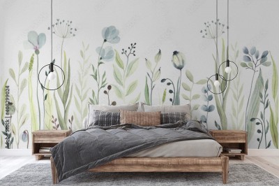 Fototapeta Polne kwiaty w akwareli