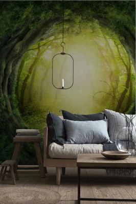 Fototapeta Tajemnicza bajkowa droga w ciemnym lesie