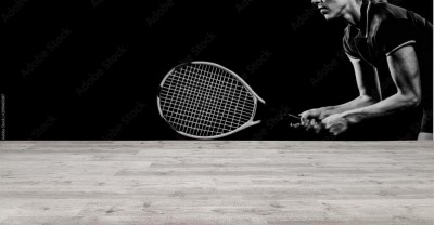 Fototapeta panoramiczna ze sportowym motywem gry w tenisa