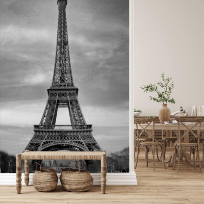 Fototapeta Wieża Eiffla i czerwony samochód - Paryż