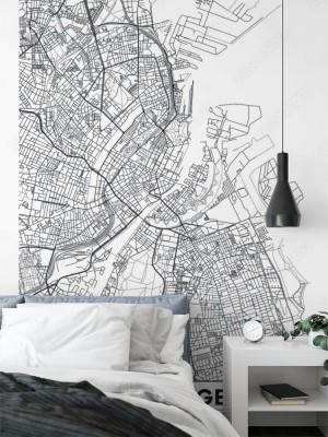 Fototapeta Mapa miasta Kopenhaga