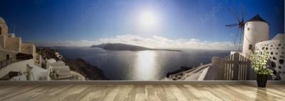 Fototapeta Panorama przy Oia w Santorini, Cyklady w Grecja