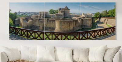 Obraz na płótnie Panorama średniowiecznych ruin twierdzy Suczawa