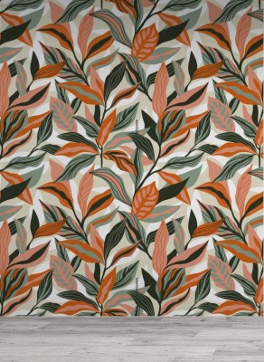 Tapeta Ręcznie rysowany tropikalny wzór liści