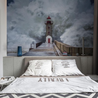 Fototapeta Latarnia morska podczas sztormu