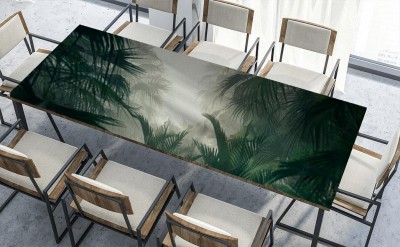 Naklejka na biurko 3D - Ciemna dżungla 