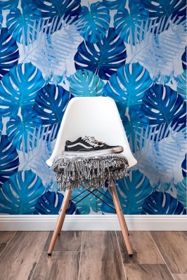 Tapeta z wzorem z liści monstera