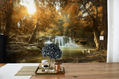 Fototapeta Piękny wodospad w tropikalnym lesie