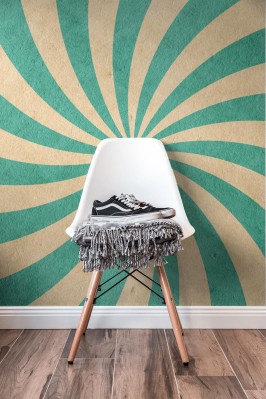 Fototapeta Ilustrowane promienie słoneczne w stylistyce retro