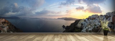 Fototapeta Panorama przy Oia w Santorini