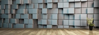 Fototapeta Panoramiczne tło z szarej kostki