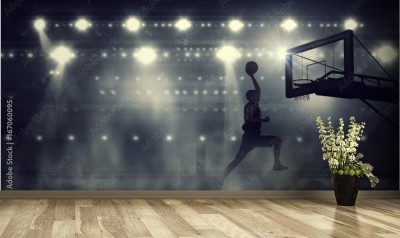 Fototapeta z ciemnym motywem Basketballowym